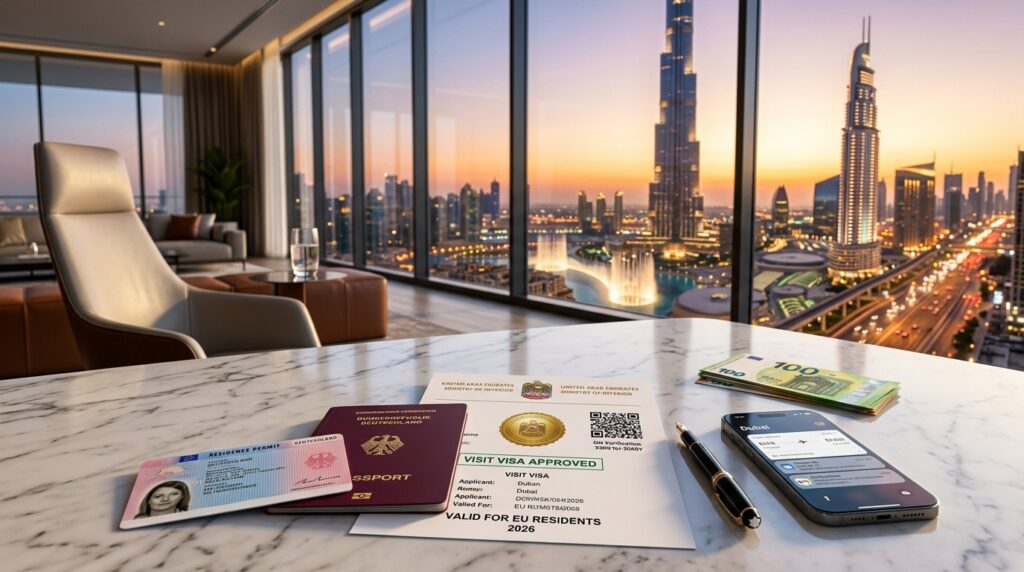 Dubai Visa for EU Residents 2026 Requirements Fees EUR & Online Application